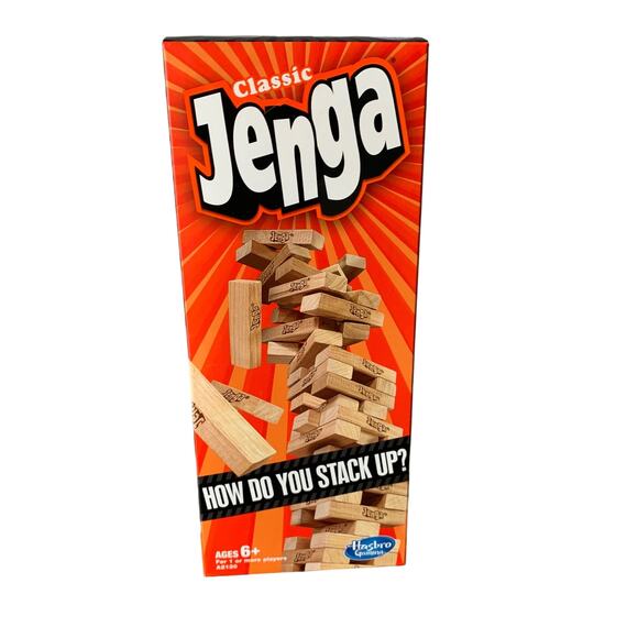 Classic Jenga Game with Genuine Hardwood Blocks Jenga Brand Stacking Tower - Picture 1 of 5